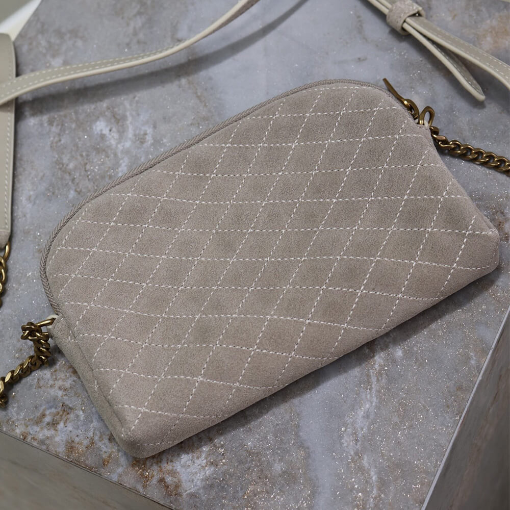 YSL GABY zipped pouch in suede