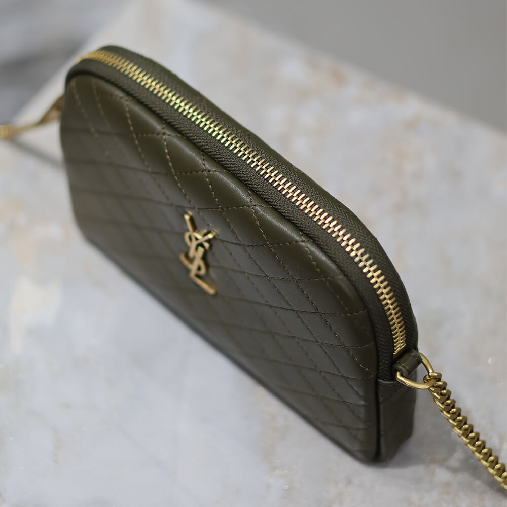 YSL Gaby zipped pouch in quilted lambskin