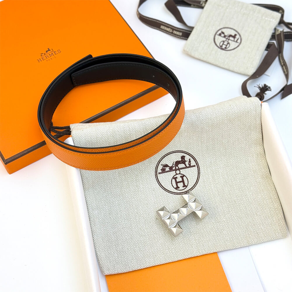 H Infini belt buckle   Reversible leather strap 24 mm