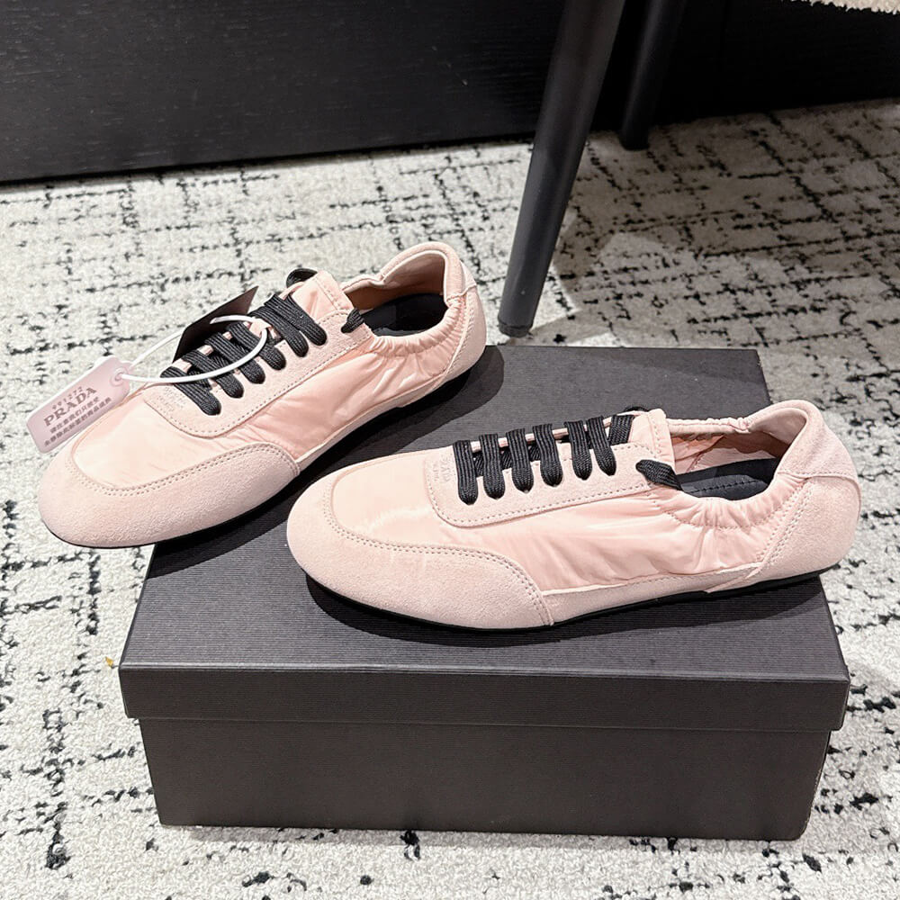 PRADA Collapse Re-Nylon and suede sneakers