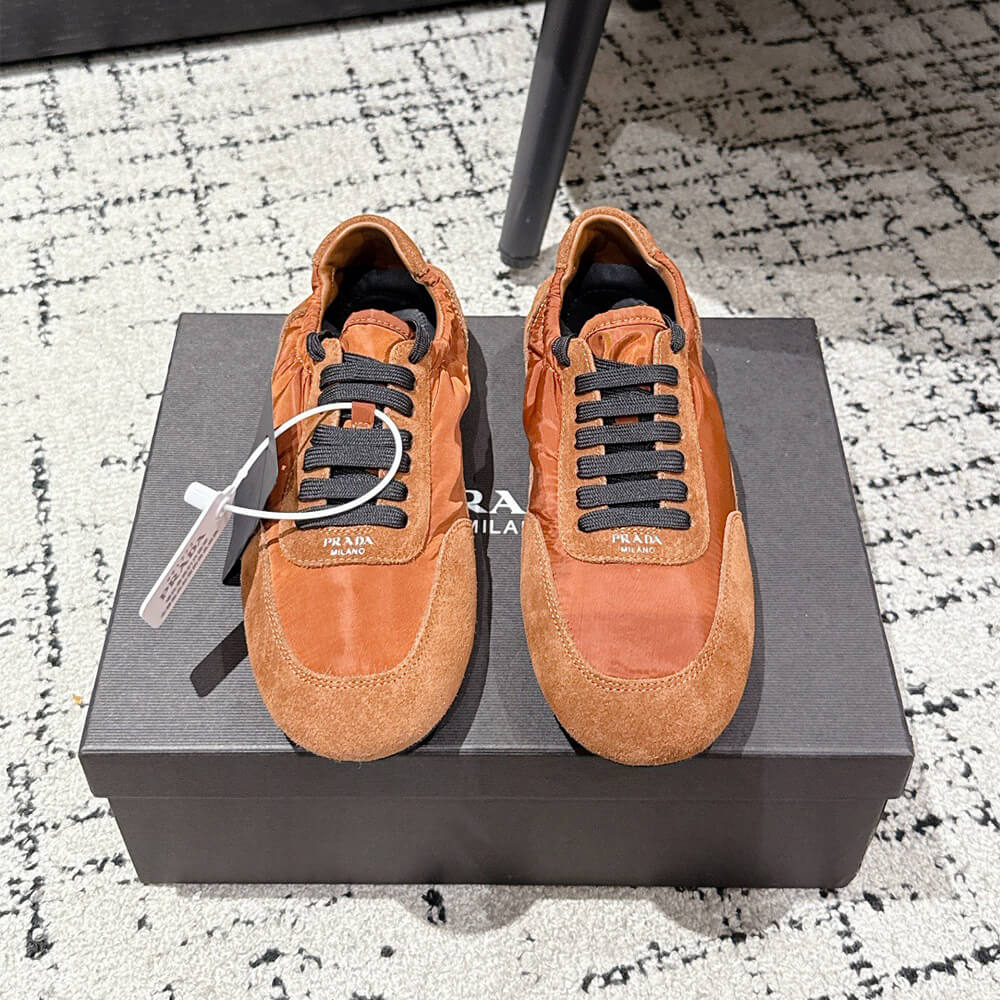 PRADA Collapse Re-Nylon and suede sneakers