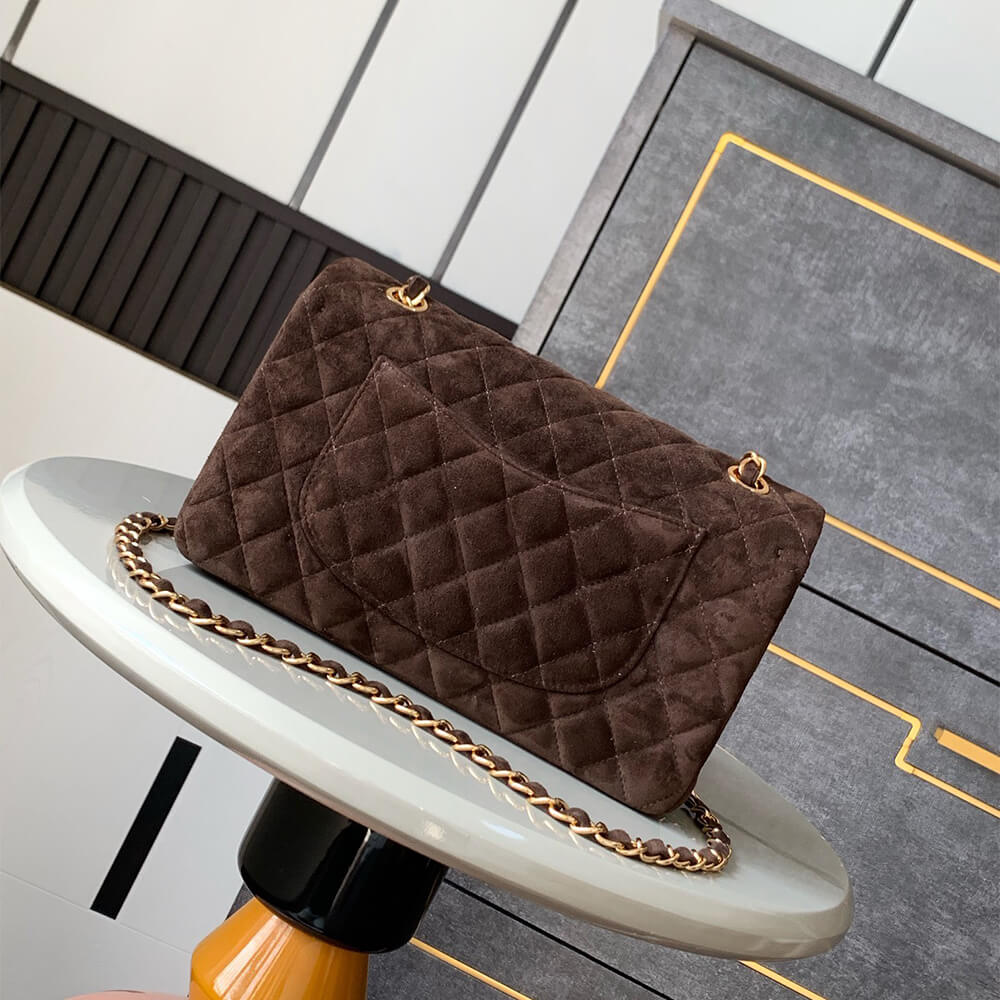 CHANEL Suede Classic Double Flap Handbag(HIGH-END GRADE)