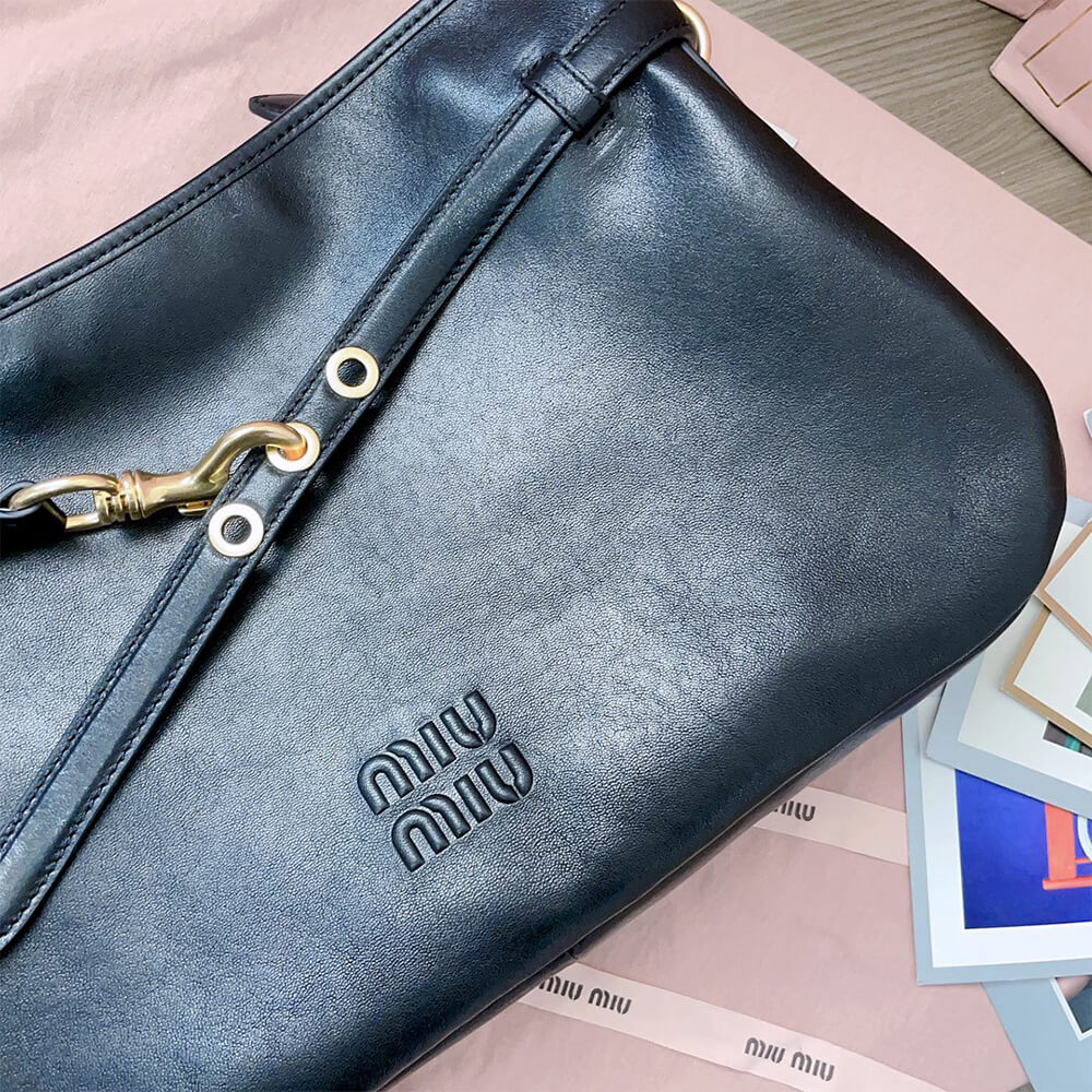 MIUMIU Medium Aventure nappa leather bag(HIGH-END GRADE)