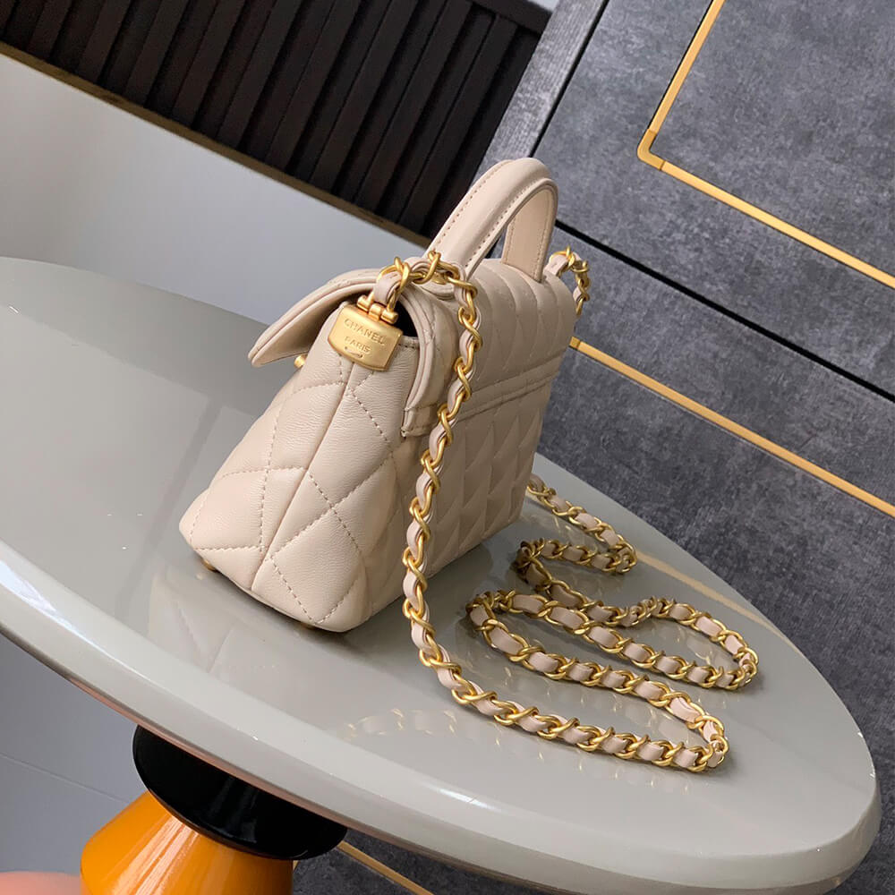 CHANEL Mini Flap Bag with Top Handle(HIGH-END GRADE)