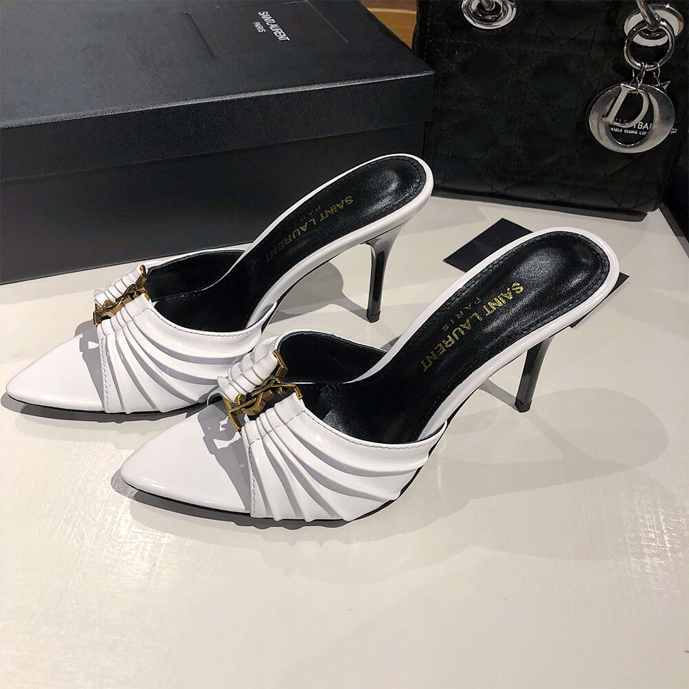 YSL  BABYLONE MULES IN SMOOTH LEATHER