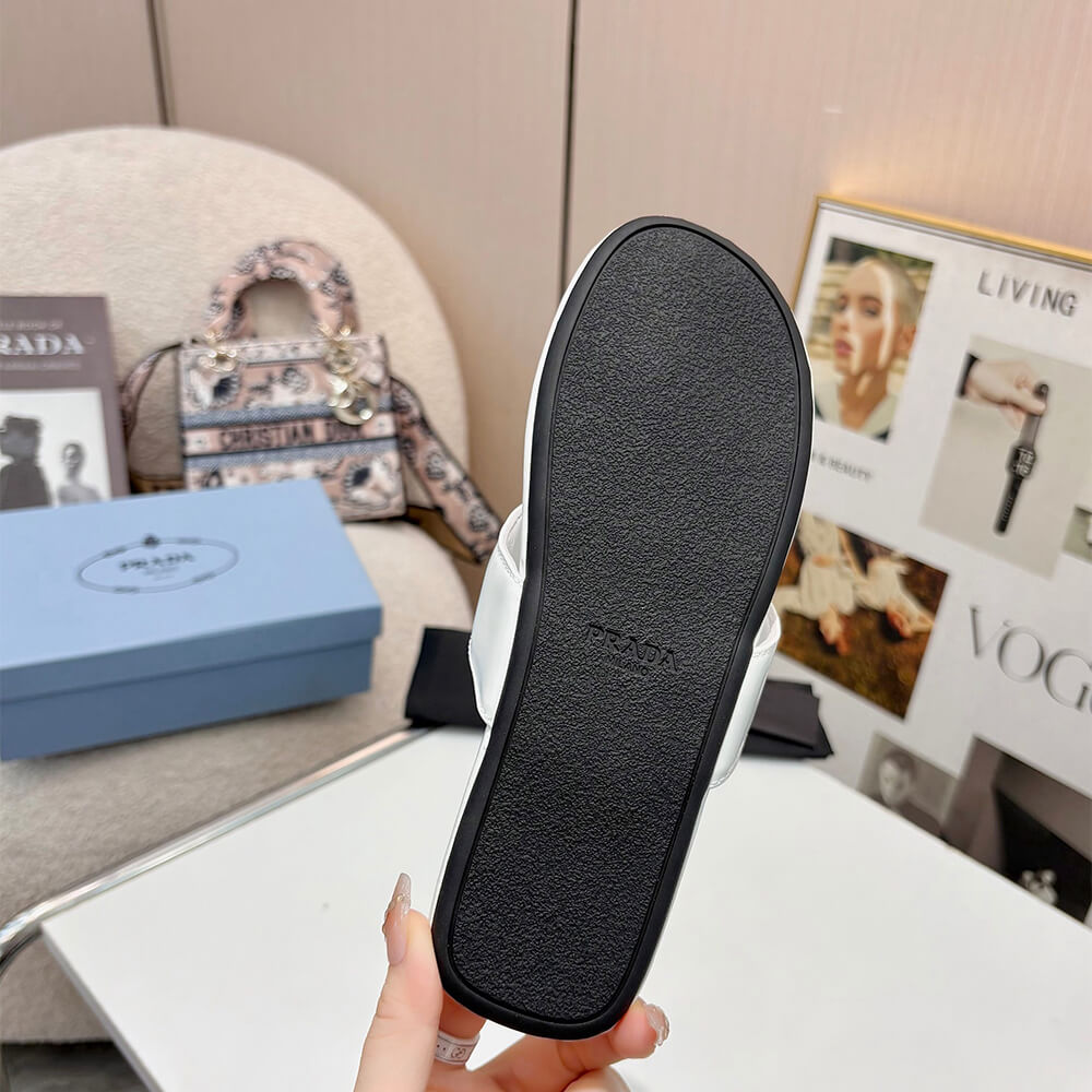 Prada Brushed leather thong sandals