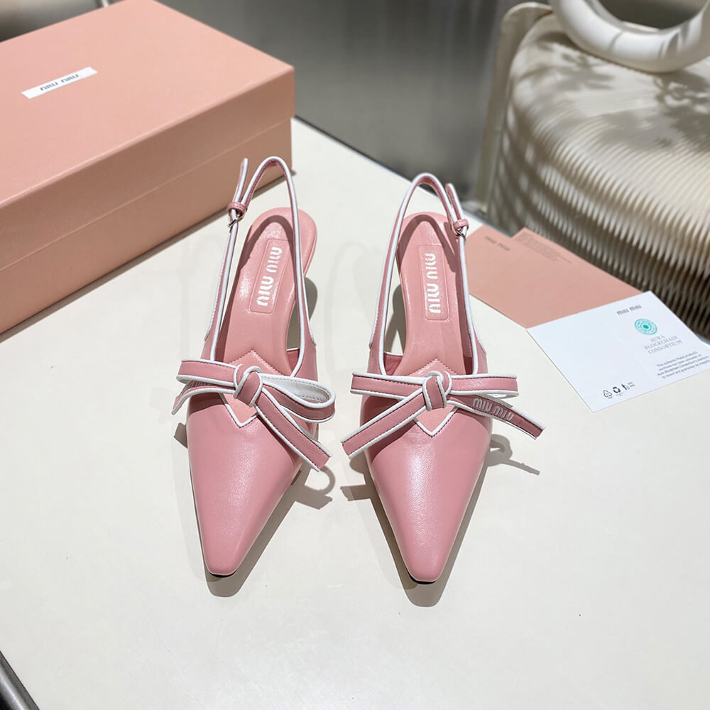 MiuMiu Nappa leather slingback pumps
