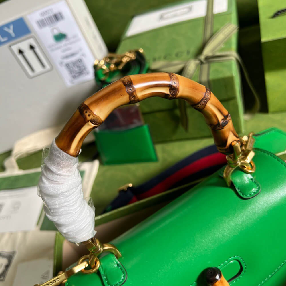 GUCCI BAMBOO 1947 JUMBO GG SMALL TOP HANDLE BAG