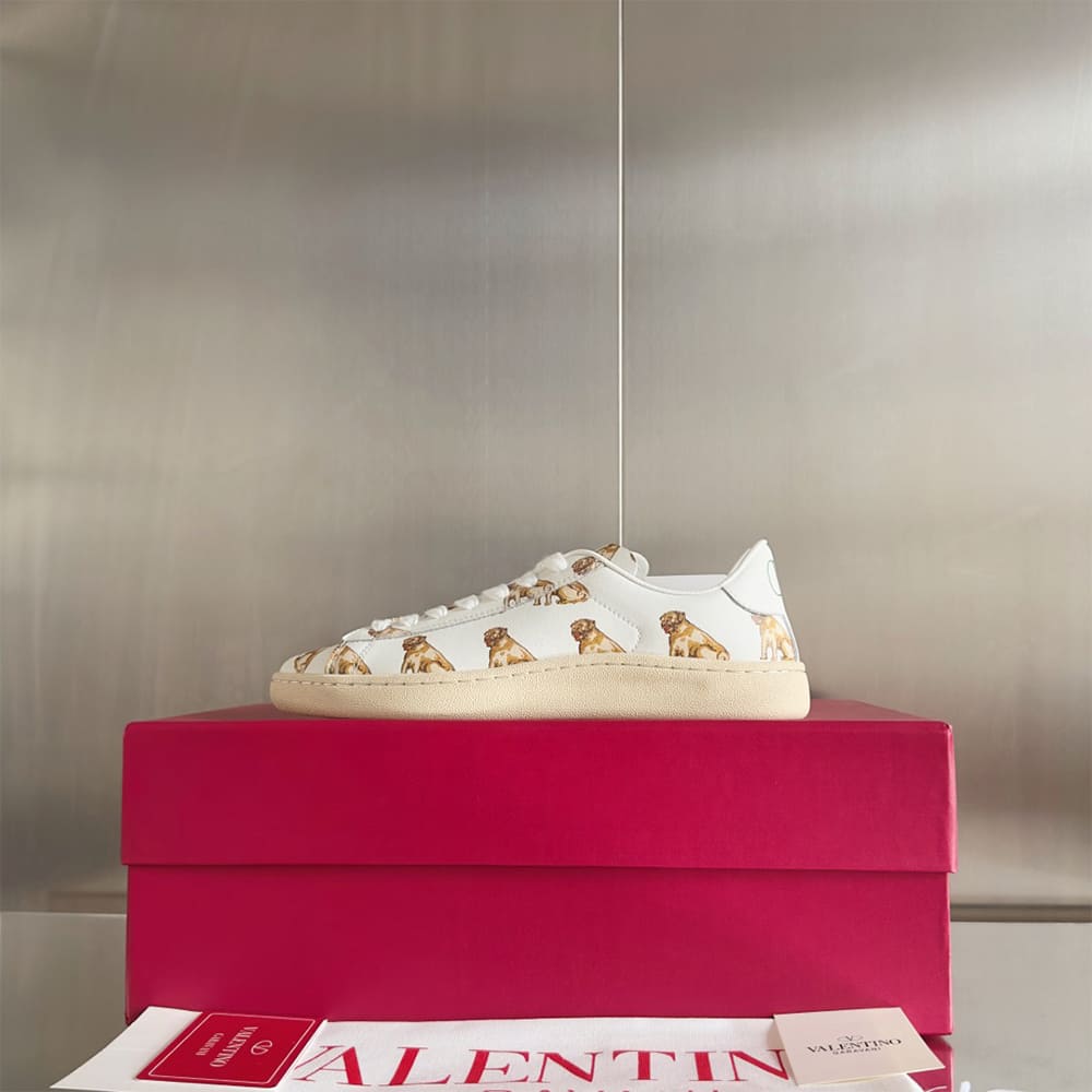 VALENTINO ROYCO Women s  LE CHAT DE LA MAISON  Patterned Soft Calfskin Sneakers