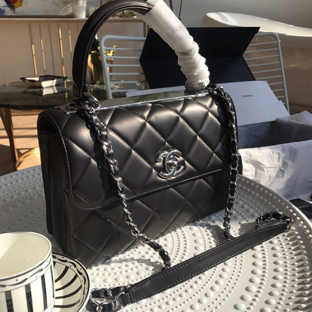 CHANEL FLAP BAG WITH TOP HANDLE(HIGH-END GRADE)