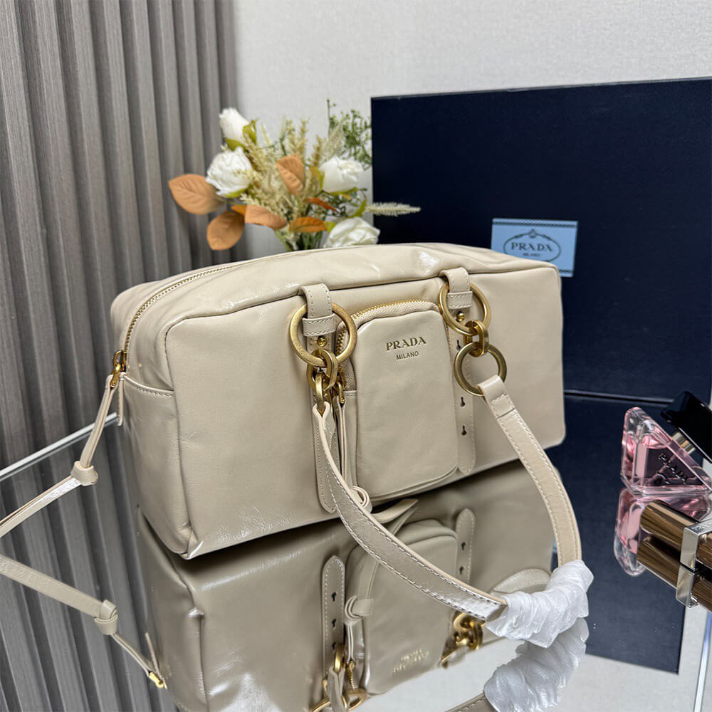 Prada Dangle medium leather top-handle bag(HIGH-END GRADE)