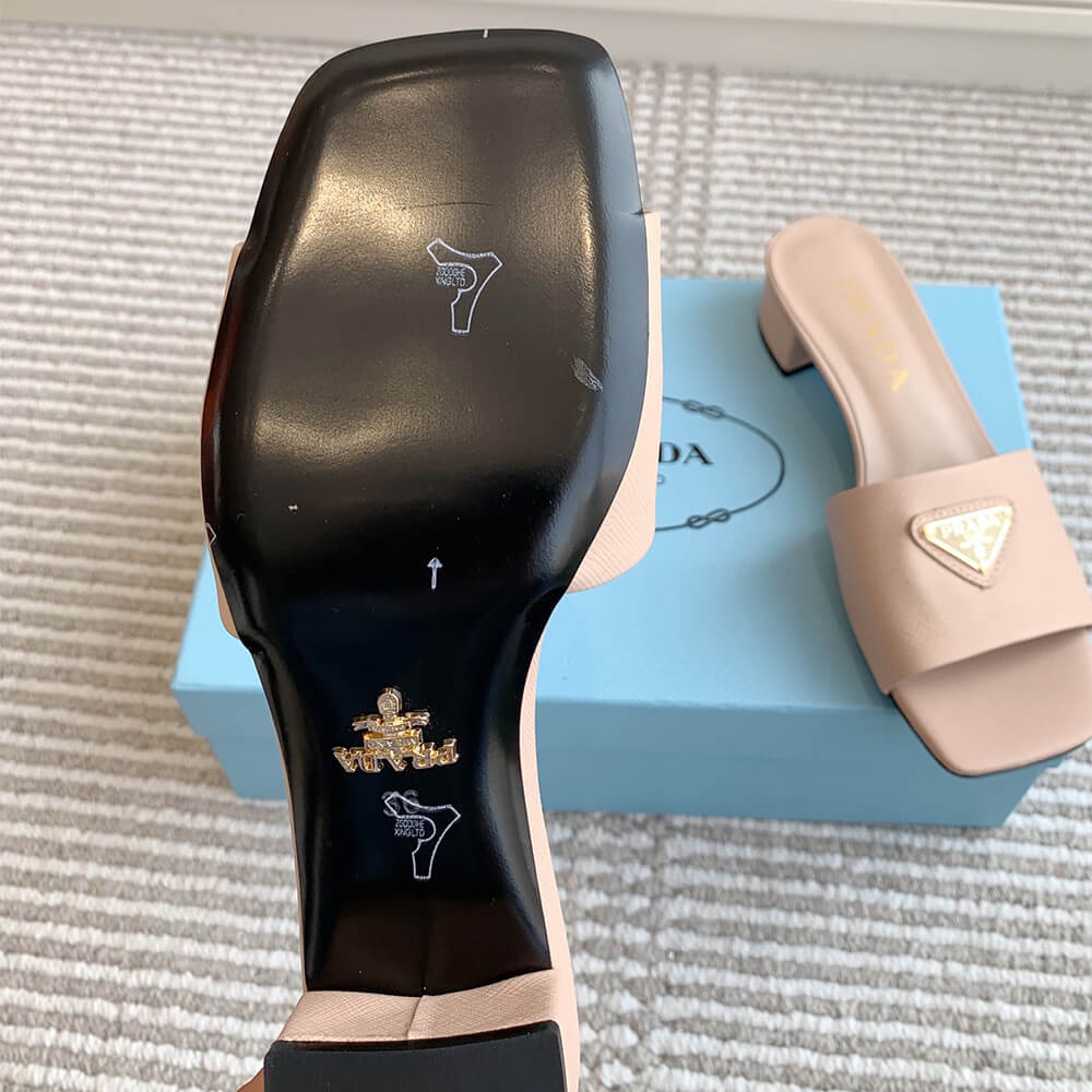 Prada Saffiano patent leather sandals