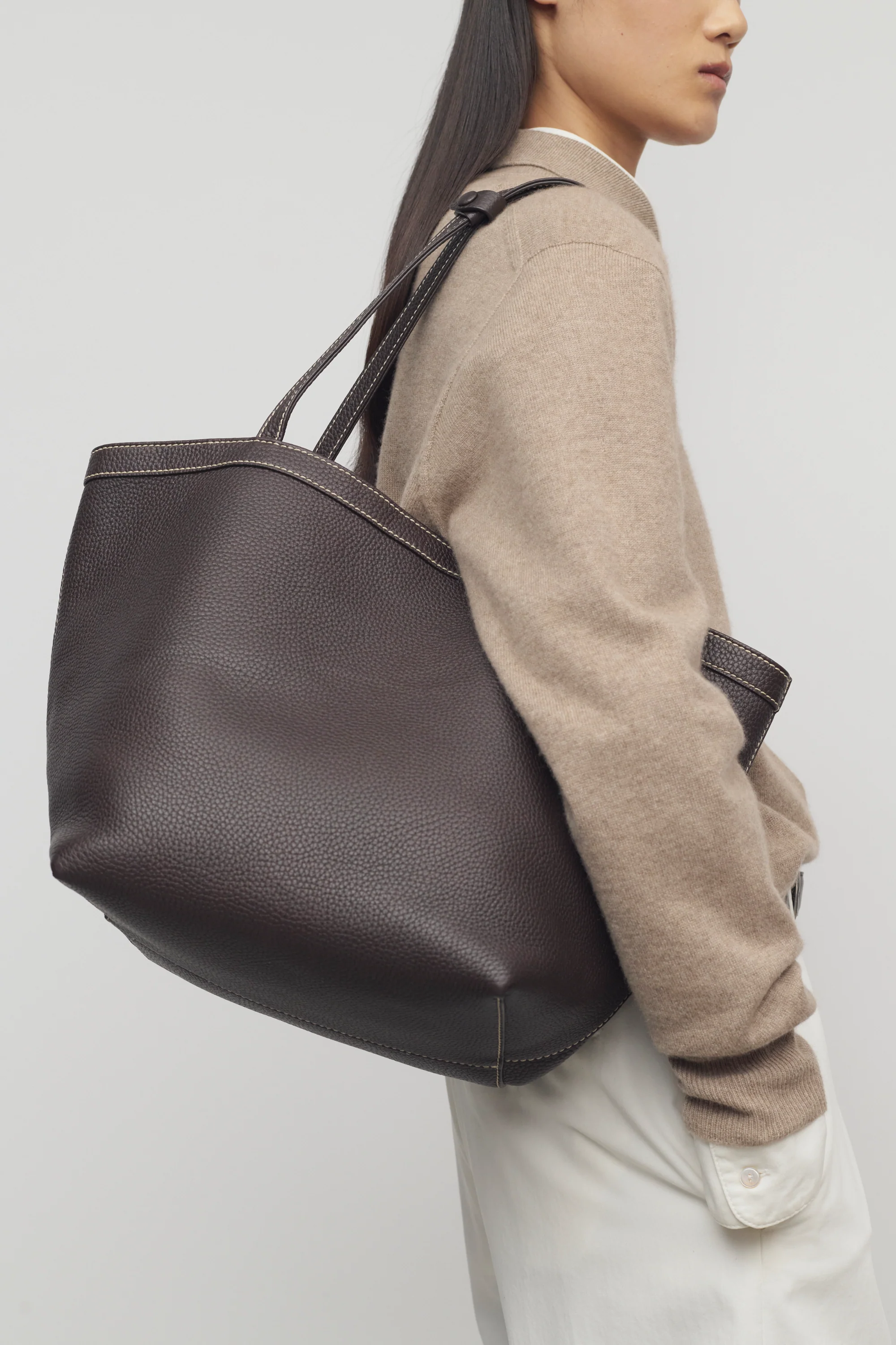 Park Tote Three Stitch Bag in Leather